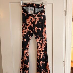 Tiger Mist Black and Orange Tie-Dye Pants